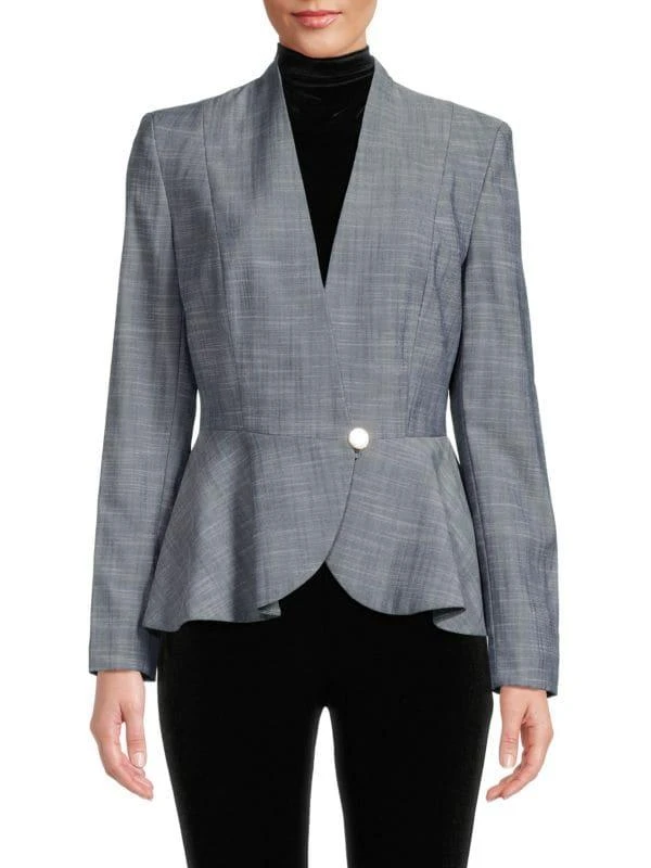 Tommy Hilfiger Heathered Peplum Blazer 1