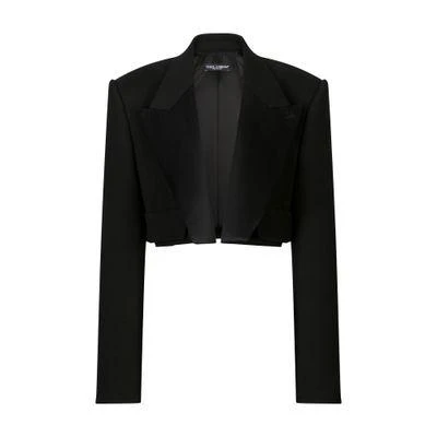 Dolce & Gabbana Short tuxedo in double wool jacket 1