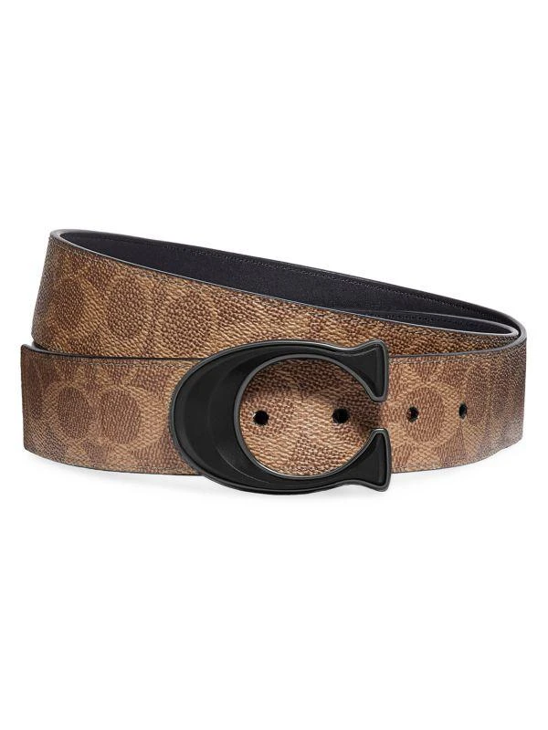 Coach Logo Buckle Leather Belt 1