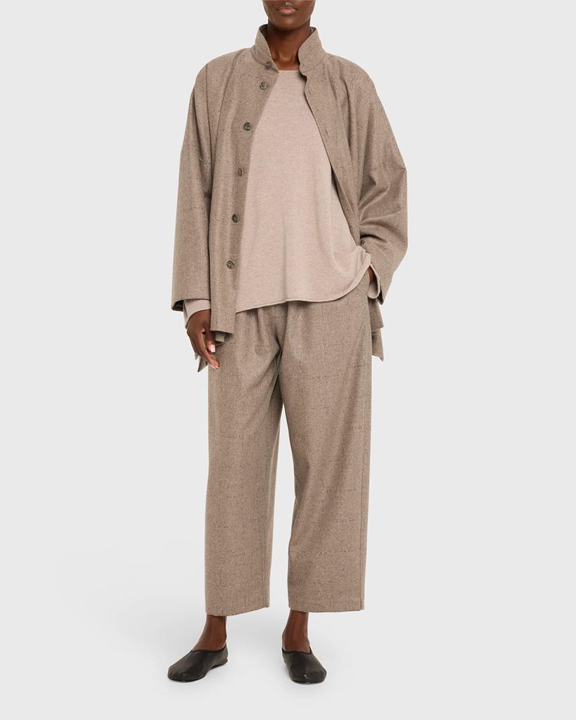 Eskandar Wide Longer-Back Double Stand Collar Jacket (Long Length)