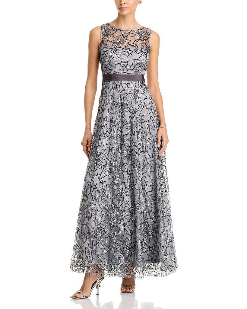 Eliza J Sleeveless Boat Neck Ball Gown 1