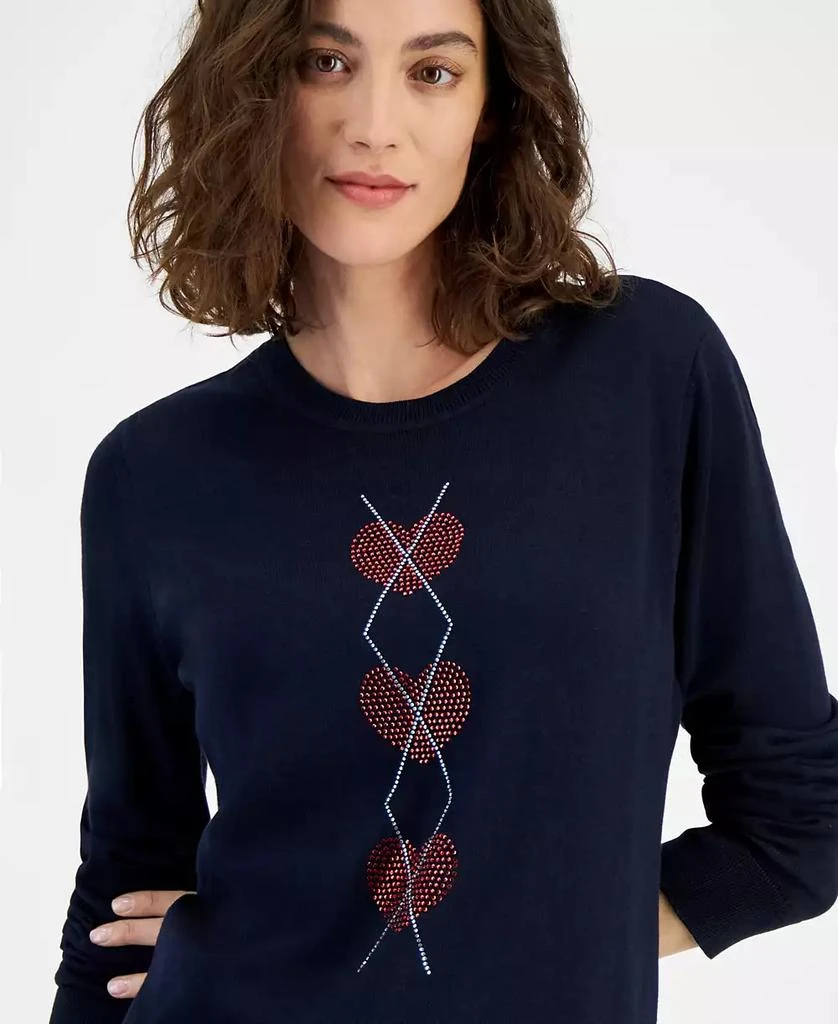 Tommy Hilfiger Women's Heart Argly Long-Sleeve Sweater 2