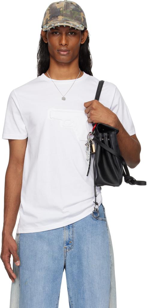 Ashley Williams SSENSE Exclusive White Embossed Gun Danny T-shirt