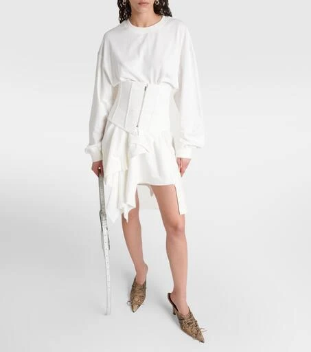 asymmetric midi dress zara JACQUEMUS White asymmetric cotton dress