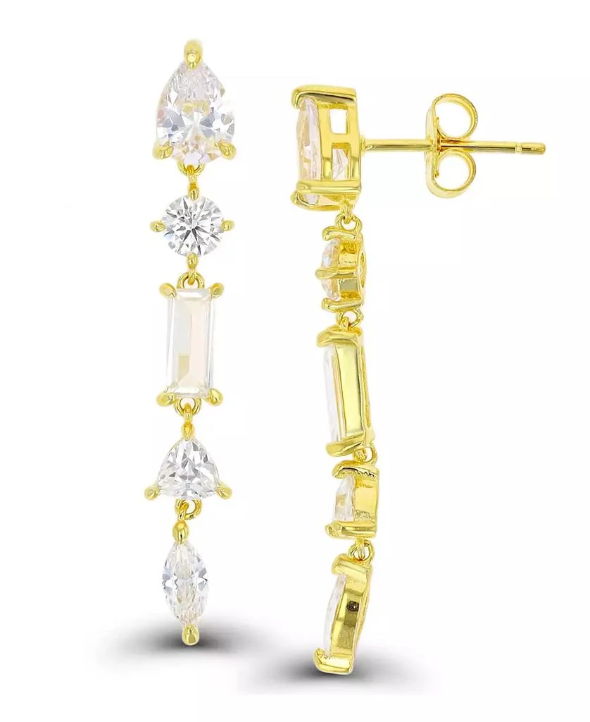 Macy
s Multi Shape Dangling Earrings in 14K Gold Plated Sterling Silver