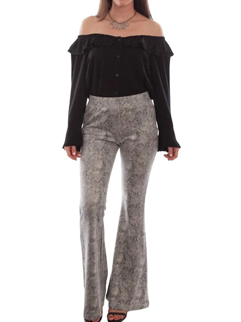 Scully Snake Bell Bottom Pant In Black 1