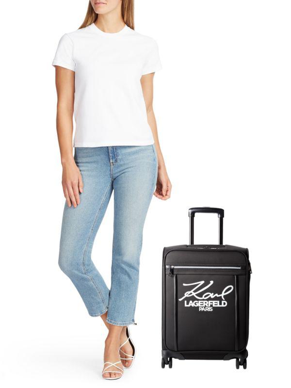 Karl Lagerfeld Paris 20 Inch Logo Spinner Suitcase