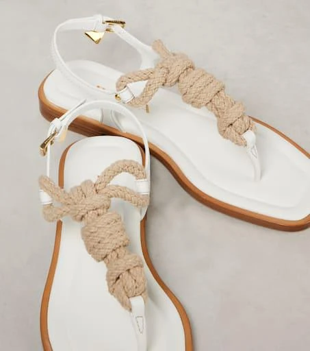 Prada Leather-trimmed thong sandals 5