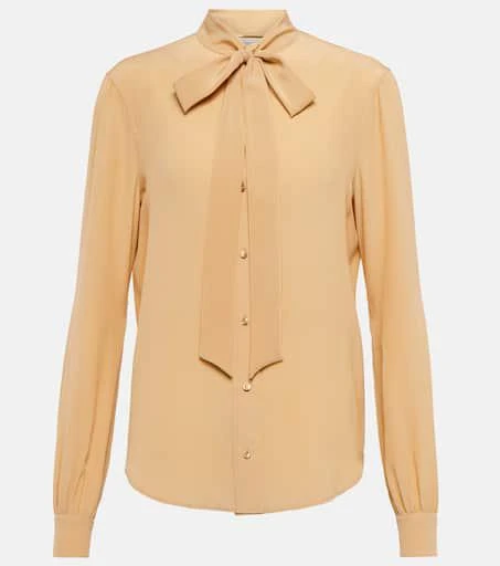 Yves Saint Laurent Tie-neck silk shirt 1
