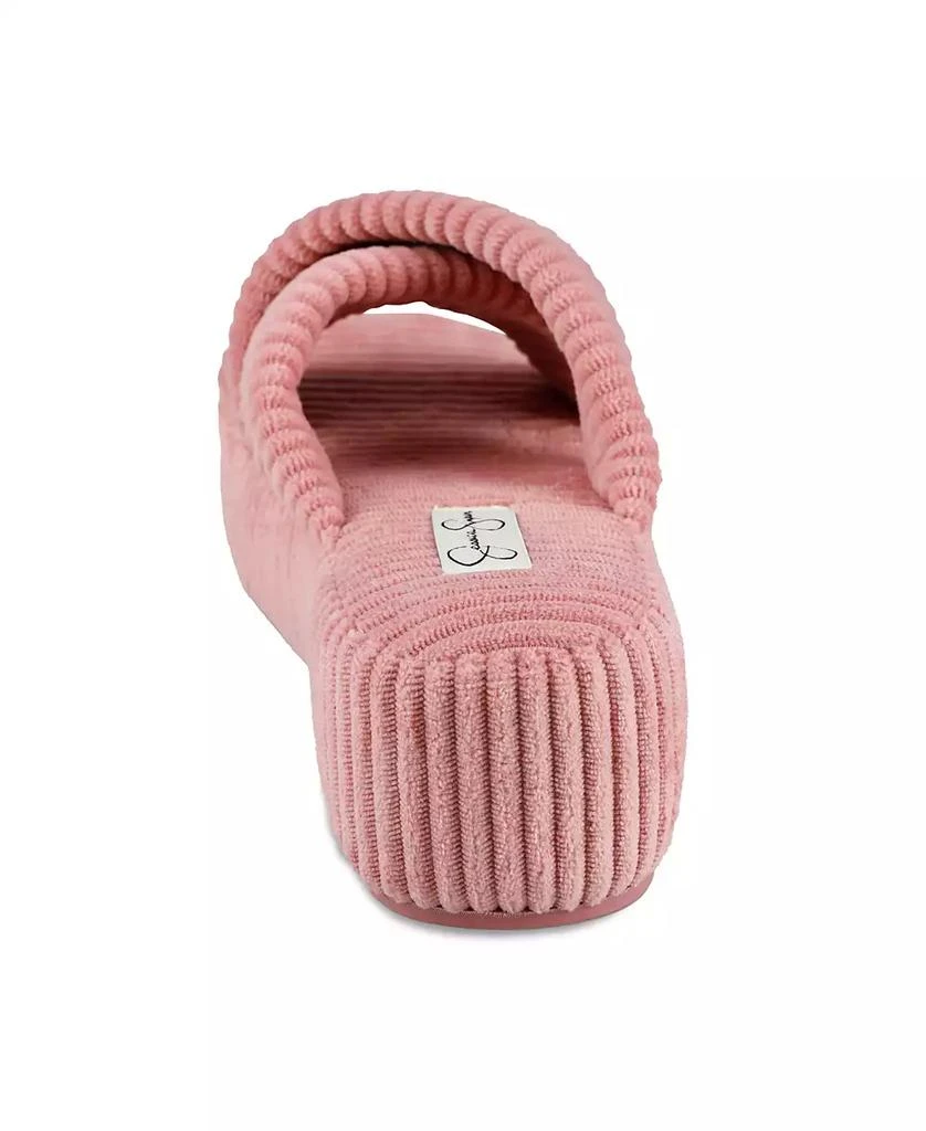 Jessica Simpson Women's Ribbed Terry Cross Band Slide Platform Slipper 12