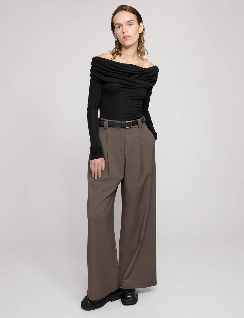 Pixie Market Brown Wide-Leg Pants