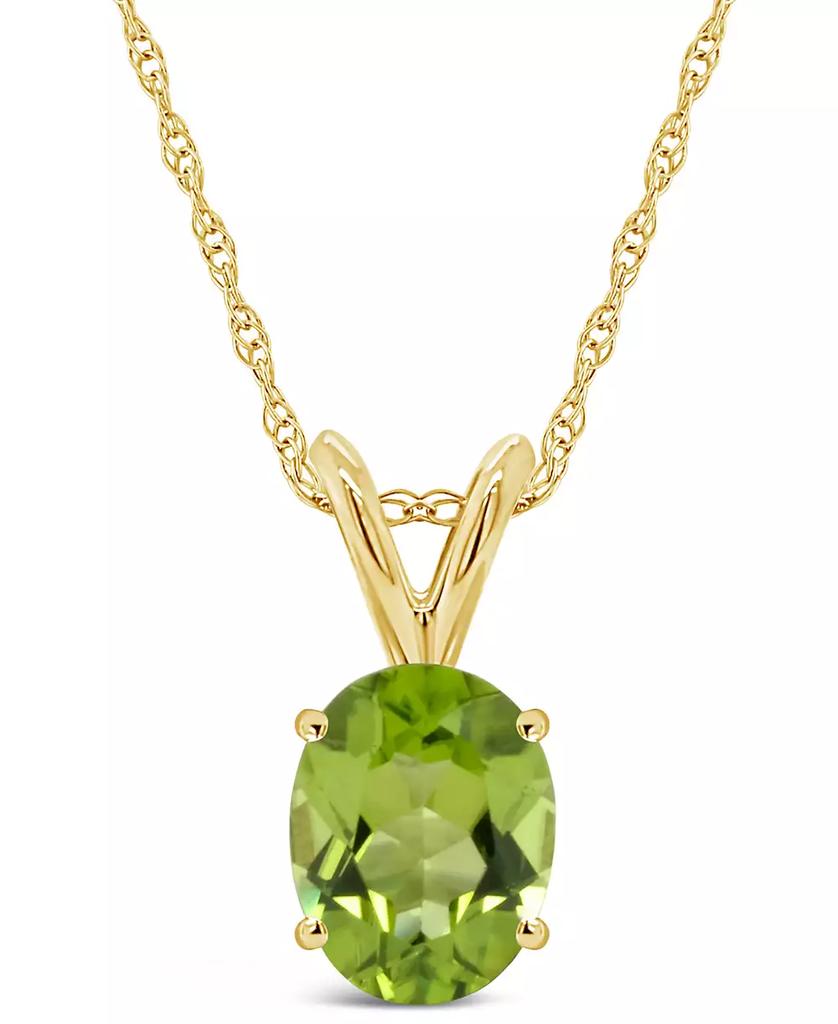 Macy's Peridot Pendant Necklace (1-1/3 ct.t.w) in 14K Yellow Gold