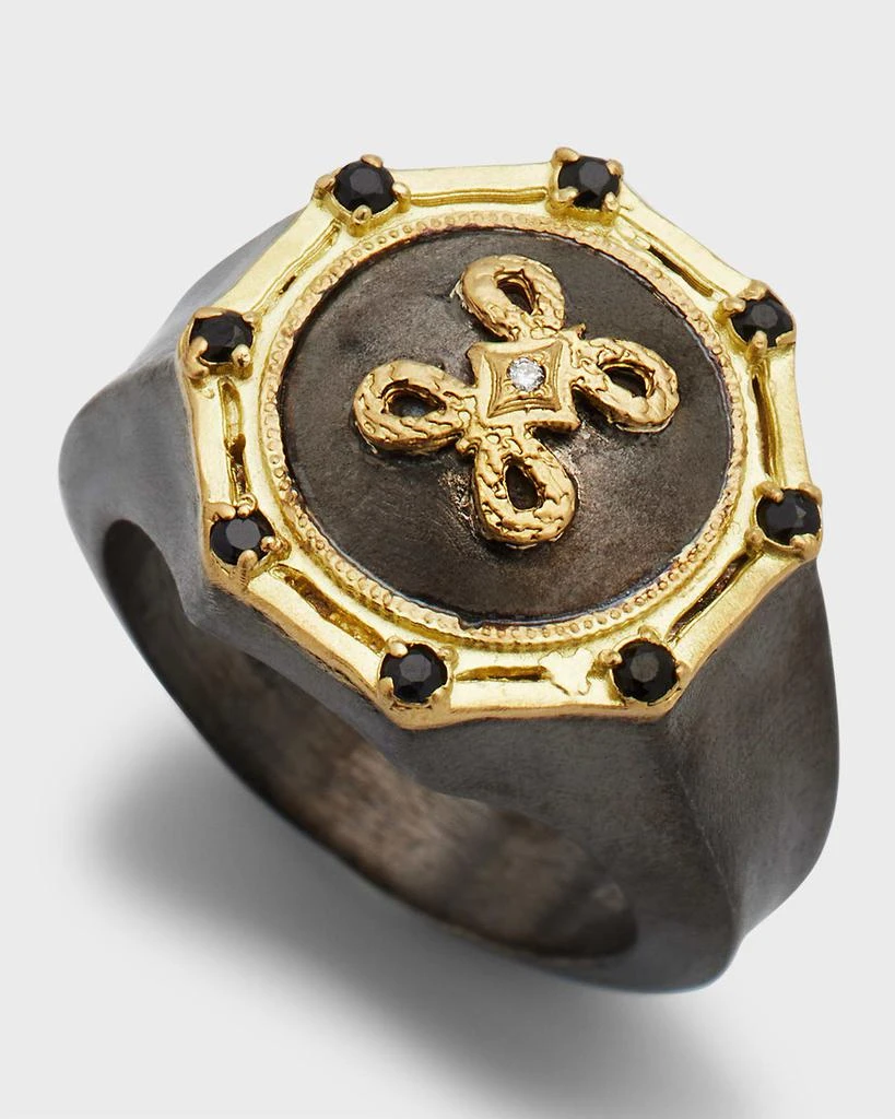 Armenta Men's Two-Tone Romero Celtic Knot Signet Ring 3