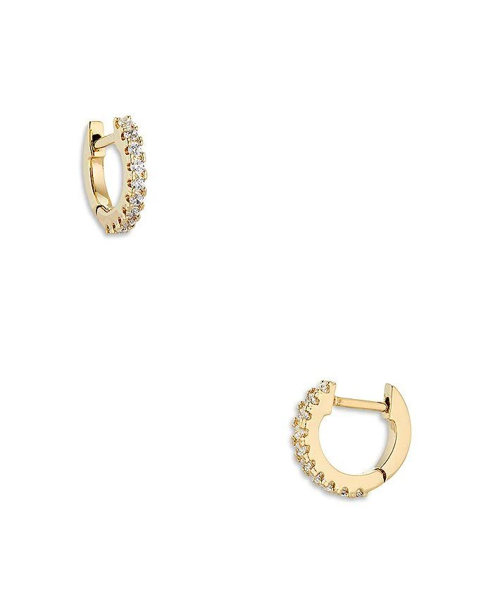 Nadri Pavé Huggie Hoop Earrings in 18K Gold Plated or Rhodium Plated 1