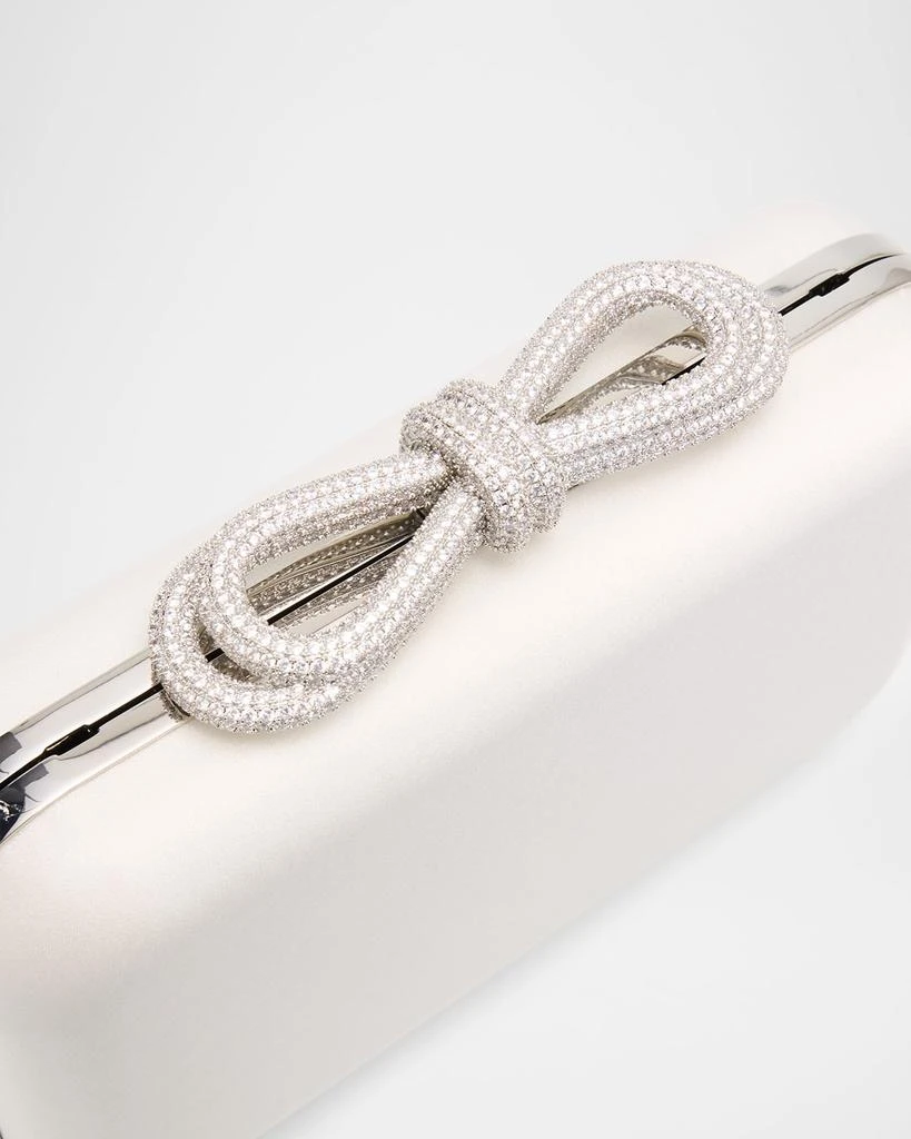 Mach 
Mach Satin Double Crystal Bow Clutch Bag 5
