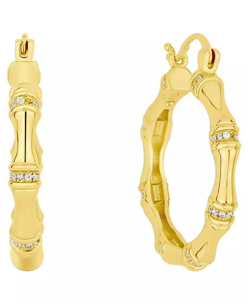And Now This Cubic Zirconia 18k Gold Plated Brass Hoop Earrings, Macy
s Exclusive