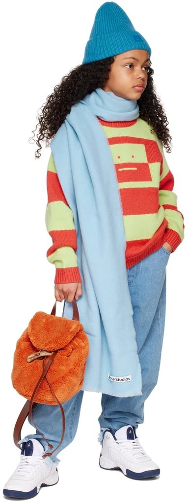 Acne Studios Kids Red & Green Jacquard Sweater 4