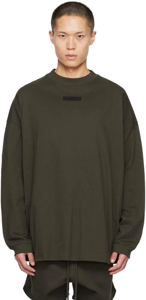 Fear of God ESSENTIALS Gray Crewneck Long Sleeve T-Shirt 1