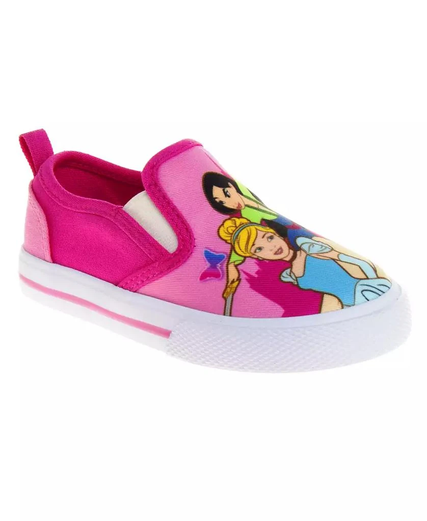 Disney Little Girls Princess Slip On Canvas Sneakers 1