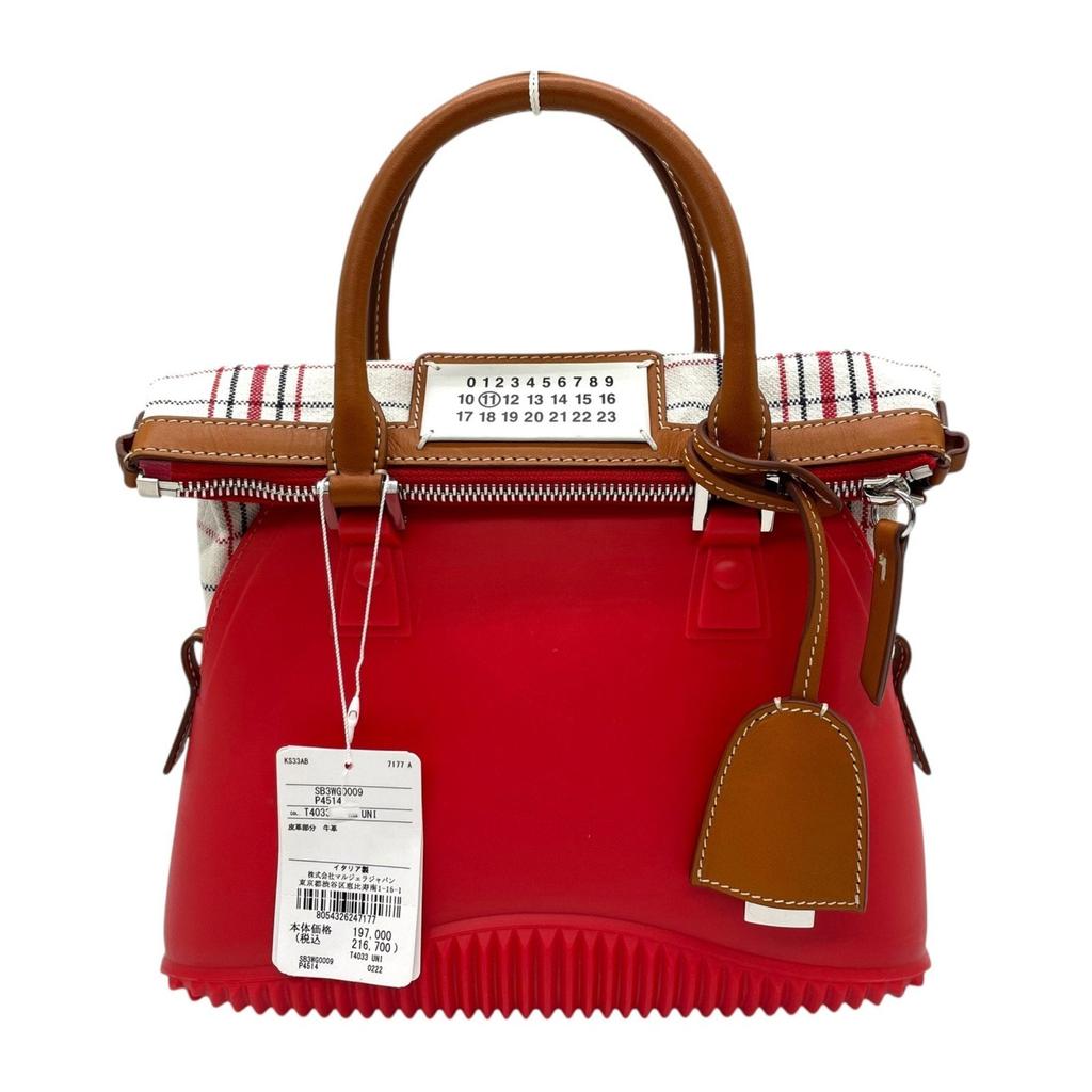 MAISON MARGIELA Rubber Canvas Leather Handbag Shoulder Bag (Pre-Owned)