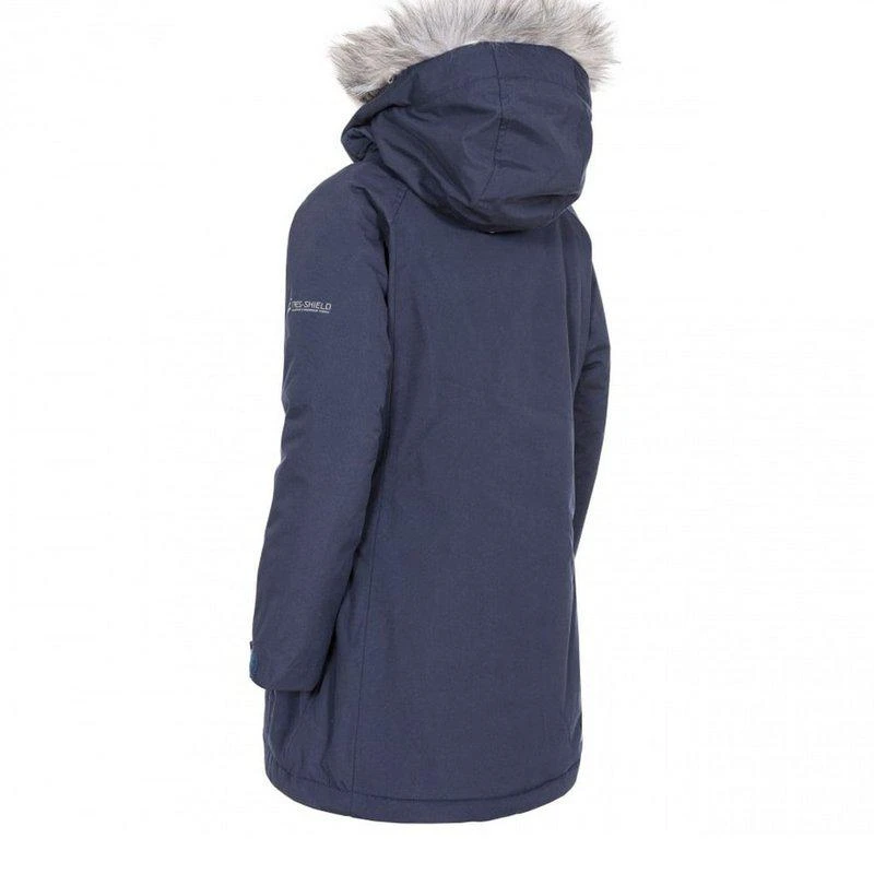 Trespass Childrens Girls Fame Waterproof Parka Jacket Navy 2