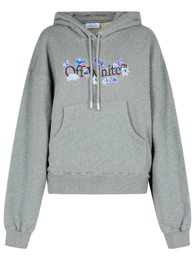 Off-White Off-White 'Flower' Grey Cotton Sweatshirt 1