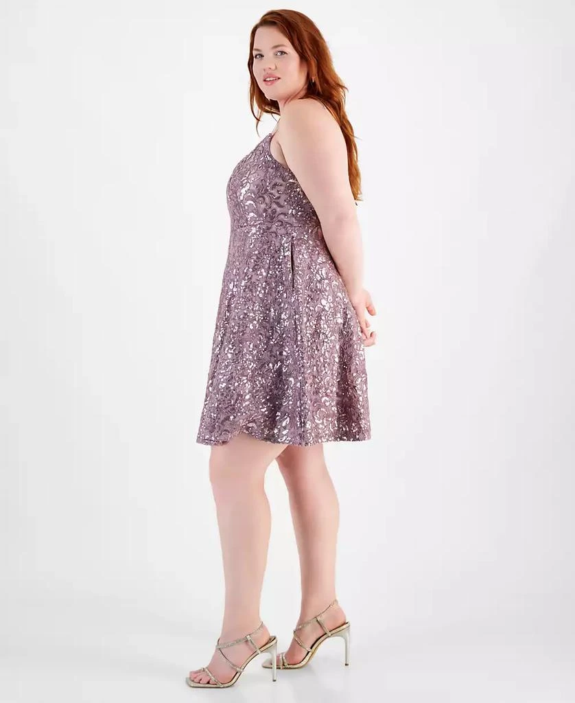 slim fit dress slacks 2024 Pink Panache Glitter Tiered Skater Dress  Sassymyprom