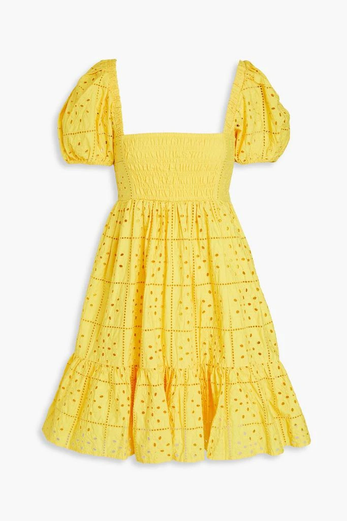 Ganni Broderie anglaise cotton mini dress 1