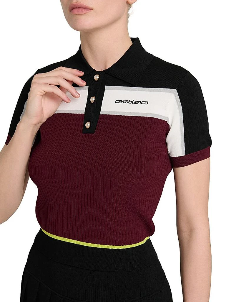 Casablanca Striped Polo Shirt 6