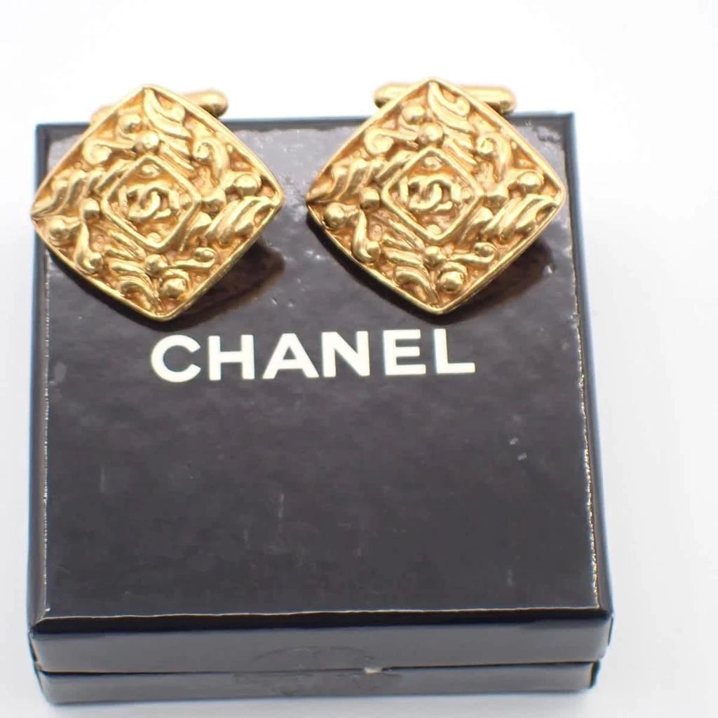 Chanel Cc Logo Diamond Shape Cufflinks -Plated _Plated Cufflinks Jewelry (Pre-Owned)