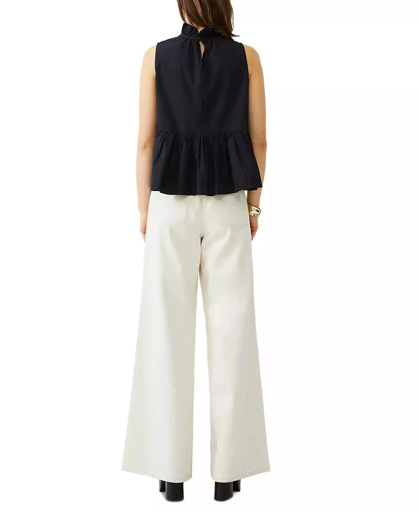 French Connection Women's Rhodes Cotton Poplin Ruffled Top 2