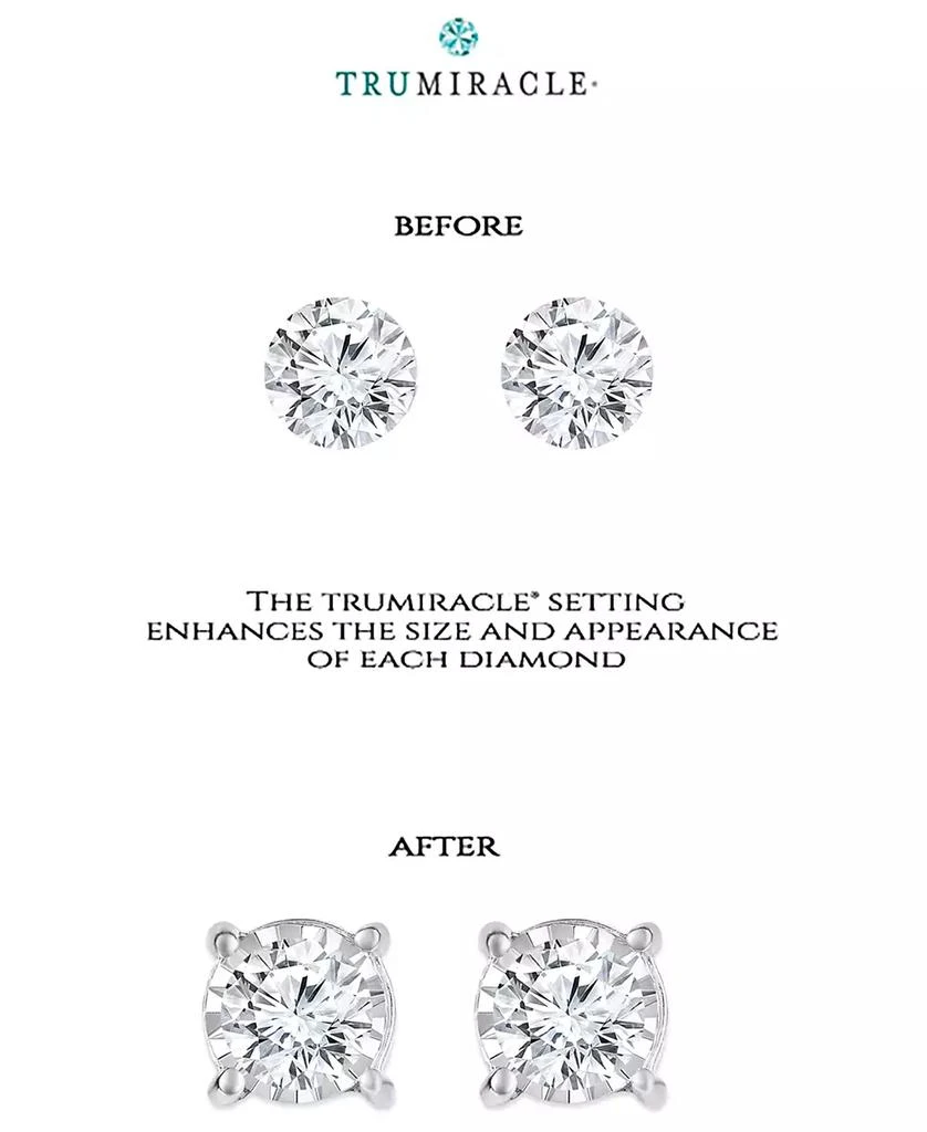 TruMiracle Diamond Side Halo Stud Earrings (5/8 ct. t.w.) in 14k Gold 4