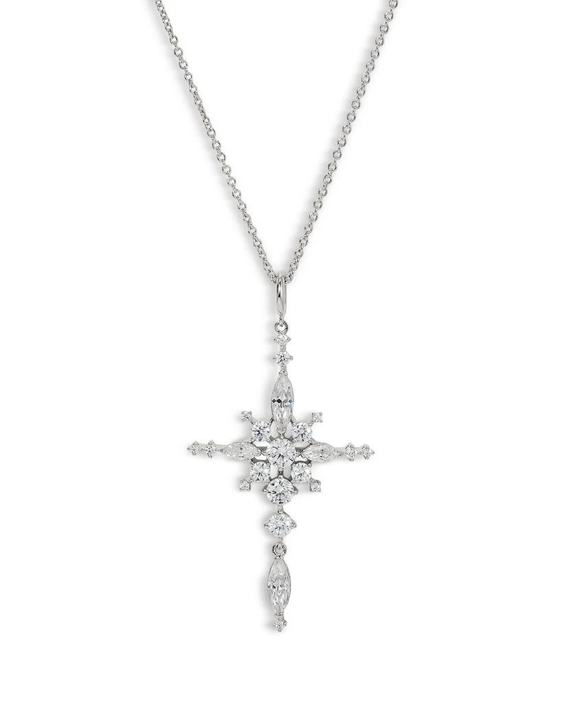 Nadri Cassi Cubic Zirconia Cluster Cross Pendant Necklace, 16-18" 1