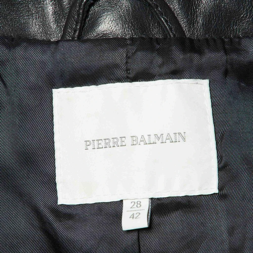 PIERRE BALMAIN Pierre Balmain Black Leather Studded Biker Jacket M 5