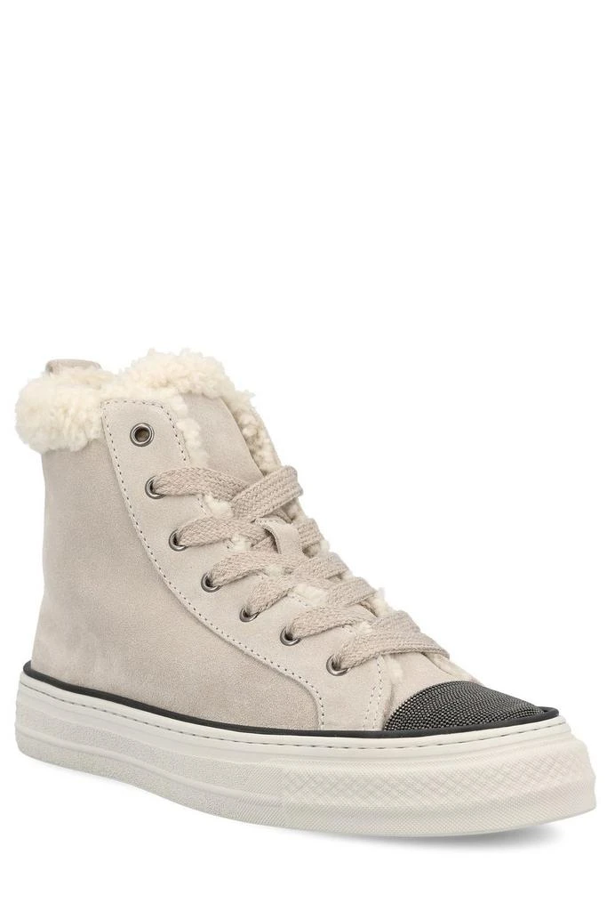 Brunello Cucinelli Brunello Cucinelli Jewelled Toe Mid-Top Sneakers 2