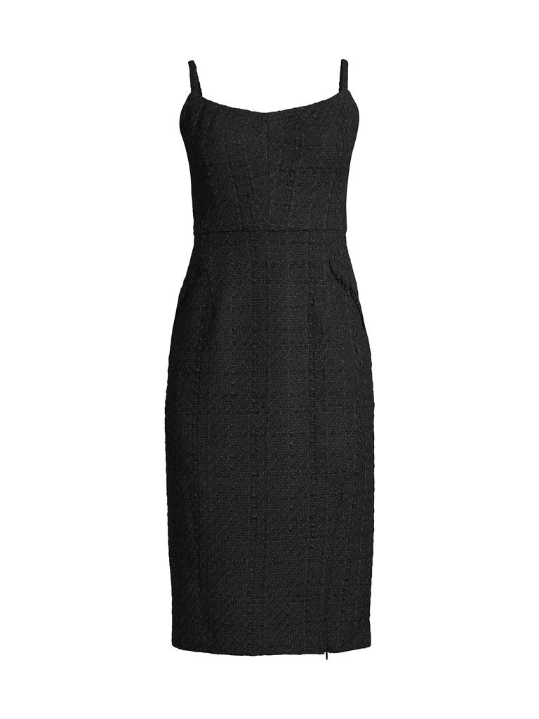 Donna Karan New York Rustic Chic Tweed Midi-Dress