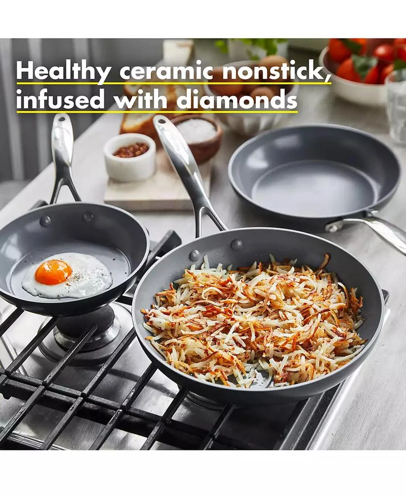 Greenpan Valencia Pro Healthy Ceramic Nonstick 8", 9.5" 
11" Frypan Set 4