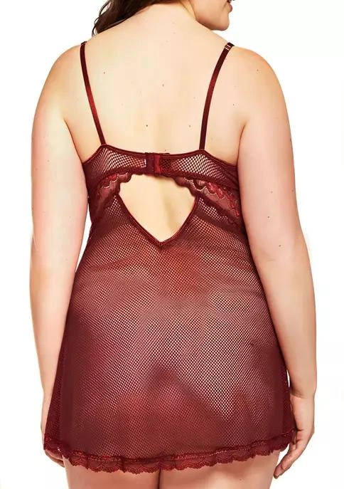 iCollection Plus Size  Desi Mesh Babydoll 2