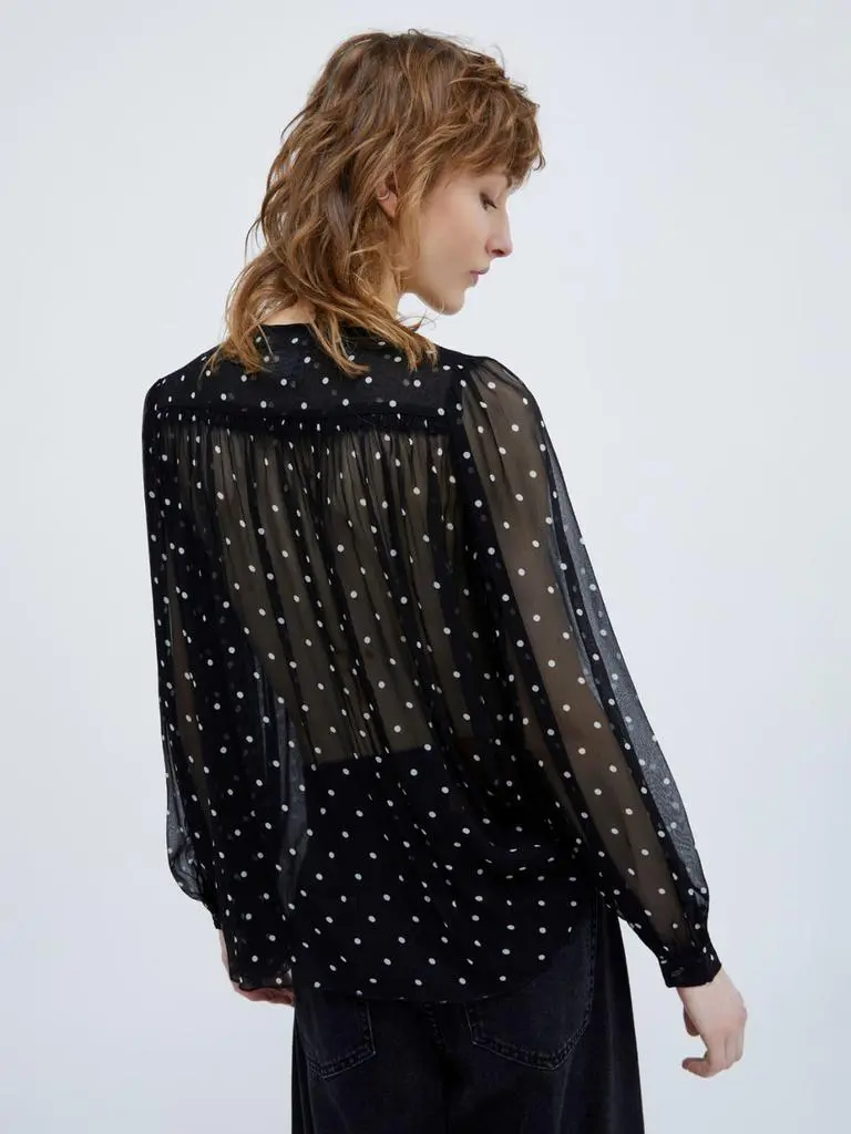 MAX&Co Gathered crepon shirt 3