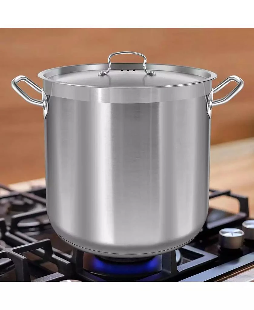 NutriChef Stainless Steel Cookware Stockpot - 40 Quart, Heavy Duty Induction Pot, Soup Pot With Stainless Steel Lid 6