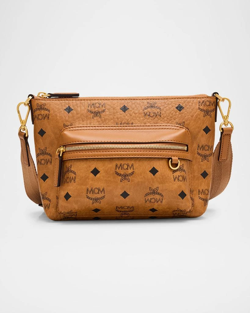 MCM Men's Aren Small Visetos Leather Crossbody Bag 1