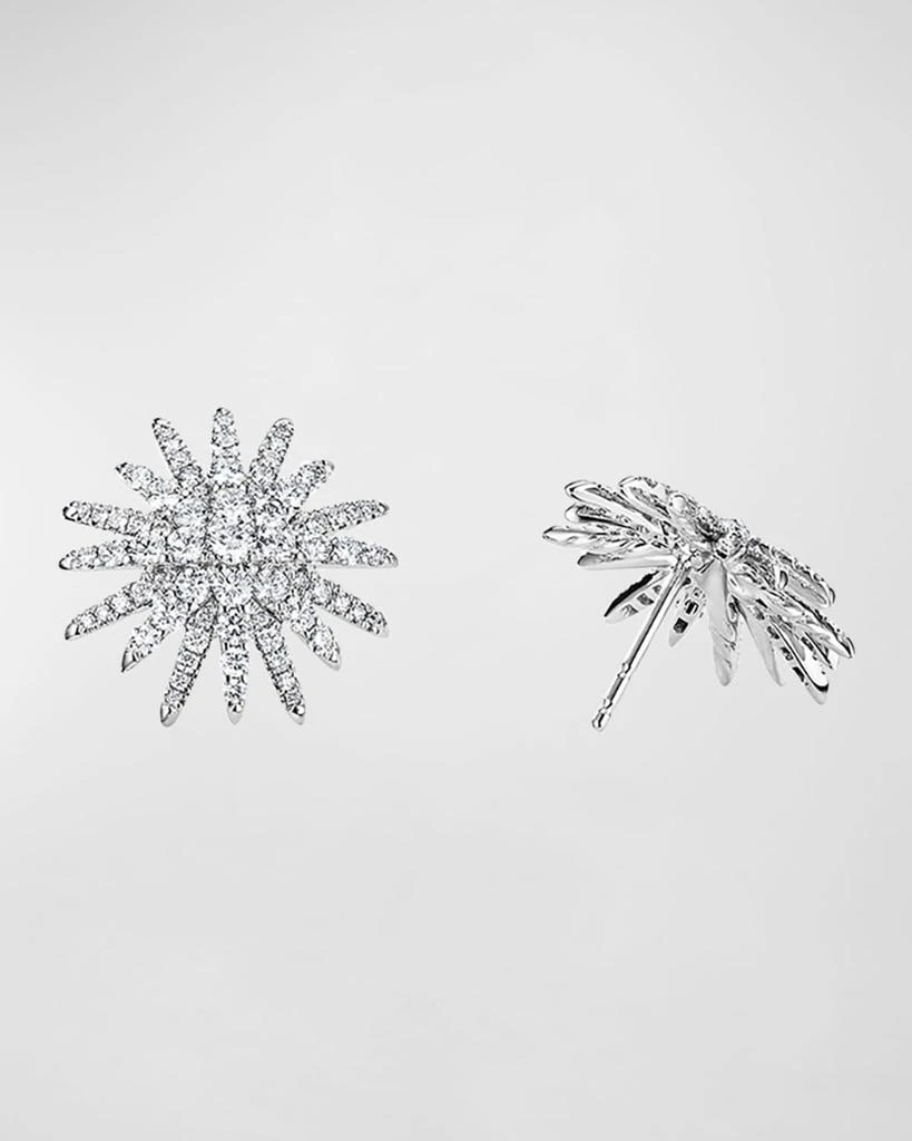 David Yurman Starburst 18k White Gold Diamond Pave Stud Earrings 2