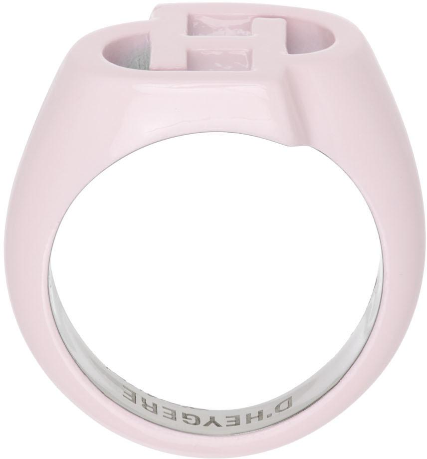 D'heygere Pink Logo Signet Ring