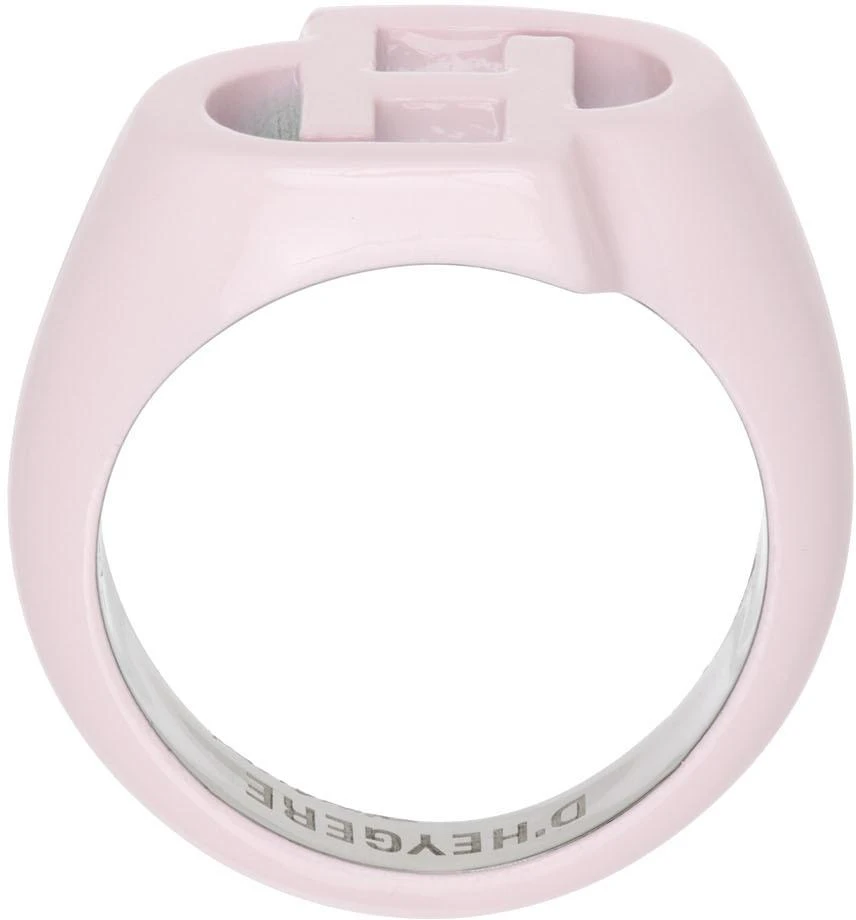 D'heygere Pink Logo Signet Ring 2