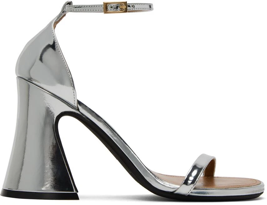 Marni Silver Block Heel Sandals 1