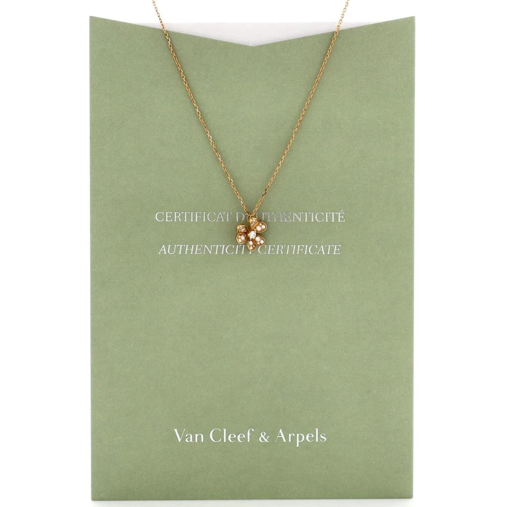 Van Cleef & Arpels Frivole Pendant Necklace 18K Yellow Gold with Pave Diamonds Mini 2
