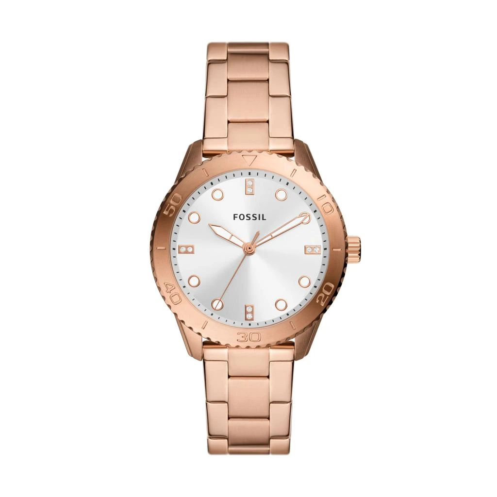 Fossil Women's Dayle Three-Hand, Rose Gold-Tone Stainless Steel Watch 1