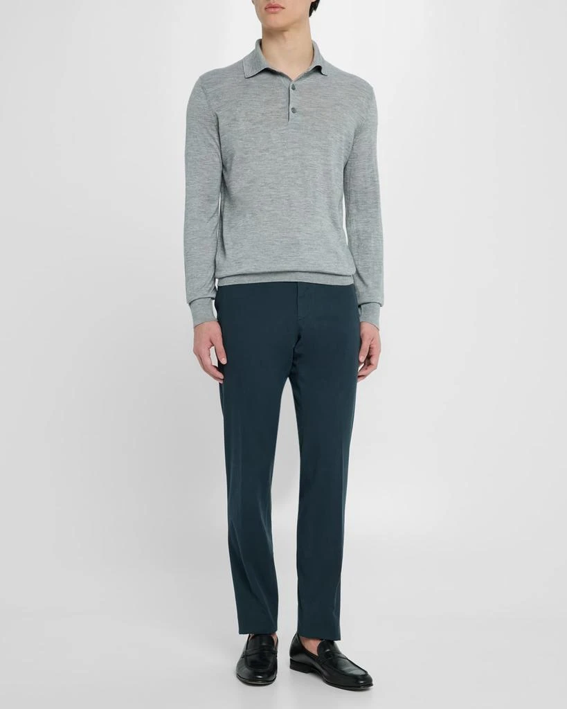 Zegna Men's Straight Fit Flat-Front Pants 2