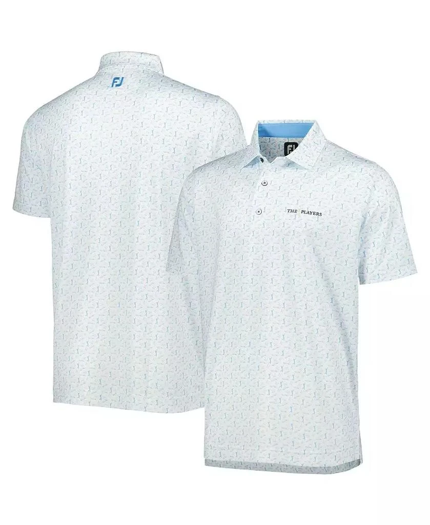 FootJoy Men's White, Light Blue THE PLAYERS Allover Print ProDry Polo Shirt 1