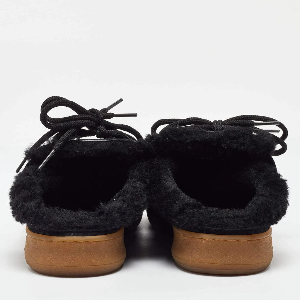 Louis Vuitton Louis Vuitton Black Monogram Suede and Fur Lous Mule Sneakers Size 39 5